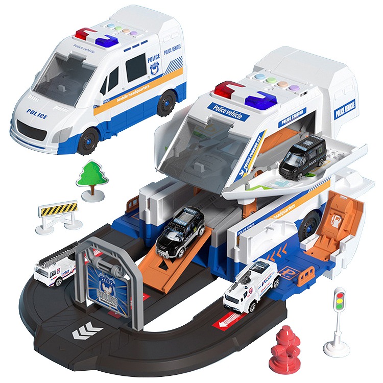 車 おもちゃ ミニカー 変形 救急車 消防車 パトカー 自動車 乗り物 緊急車両セット 知育玩具 3歳 4歳 5歳 男の子 音 光る 子供 クリスマスプレゼント｜rush-mall｜02