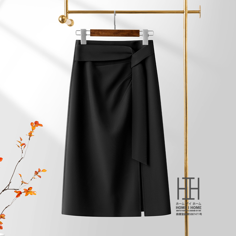 スーツスカート ロングスカート レディース ハイウエスト スリット アシンメトリー 非対称 不規則デザイン 通勤 スリット 体型カバー ミモレ丈 ロング Aライン | ホームアイホーム | 03