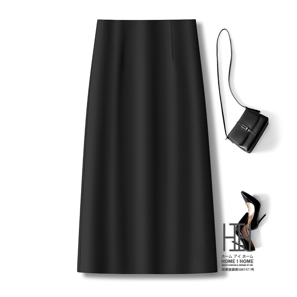 スーツスカート タイトスカート レディース ロング丈 ミモレ丈 シンプル 無地 通勤 体型カバー 可愛い カジュアル こなれ ハイウエスト 抗シワ 通気性 シワ防止 | ホームアイホーム | 02