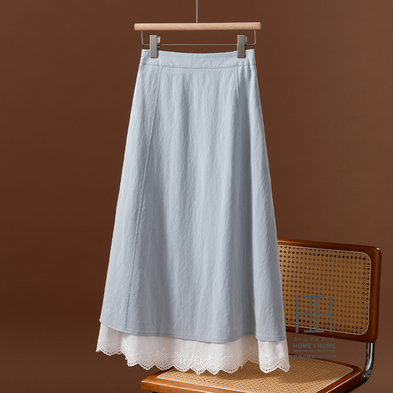レースコンビ Aラインスカート aラインスカート ロング 台形スカート マキシ丈 体型カバー 大きいサイズ aライン 着痩せ 大人 おしゃれ 上品 可愛い カジュアル | ホームアイホーム | 03