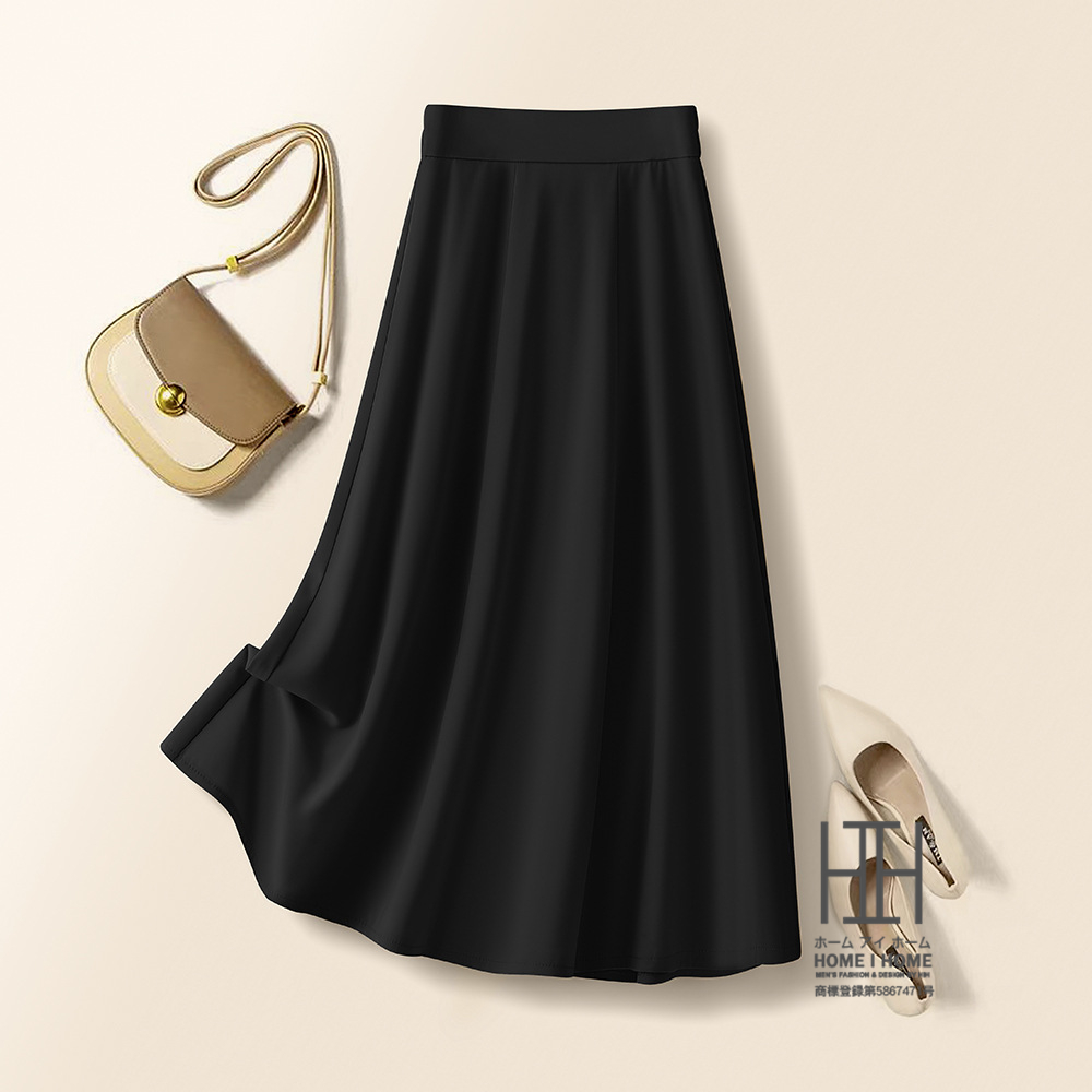 スカート オフィス レディース Aライン 無地 ストレッチ ロングスカート フレアスカート フレア ロング モノトーン きれいめ オフィスカジュアル 大きいサイズ | ホームアイホーム | 01