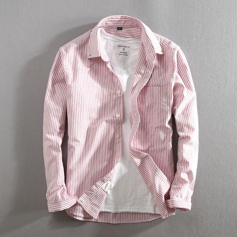 ストライプシャツ メンズ ボタンダウン 長袖 オックスフォードシャツ シンプル カジュアルシャツ 秋 | ホームアイホーム | 06