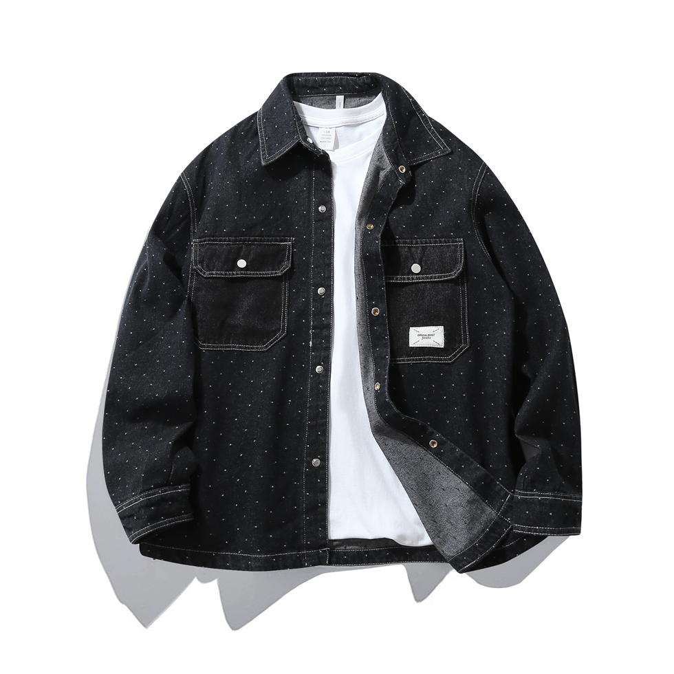 シャツジャケット メンズ カバーオール ジャケット ブルゾン デニムジャケット Gジャン おしゃれ 総柄 大きめポケット付き 30代 40代 50代 トラッカージャケット | ホームアイホーム | 01