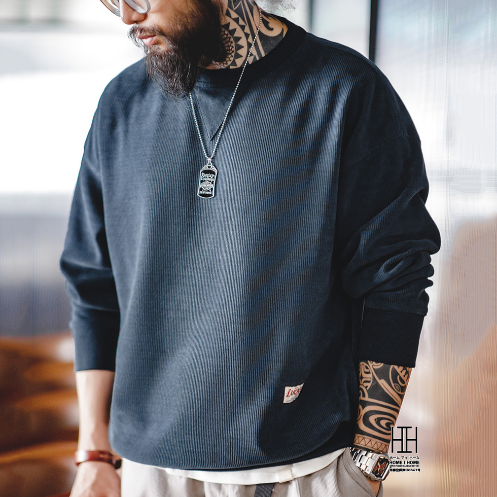 tシャツ トレーナー メンズ 長袖 クルーネック スウェット パーカー Vガゼット 秋 冬 カットソー 長袖tシャツ プルオーバートップス ロンt アメカジ ゆったり | ホームアイホーム | 03