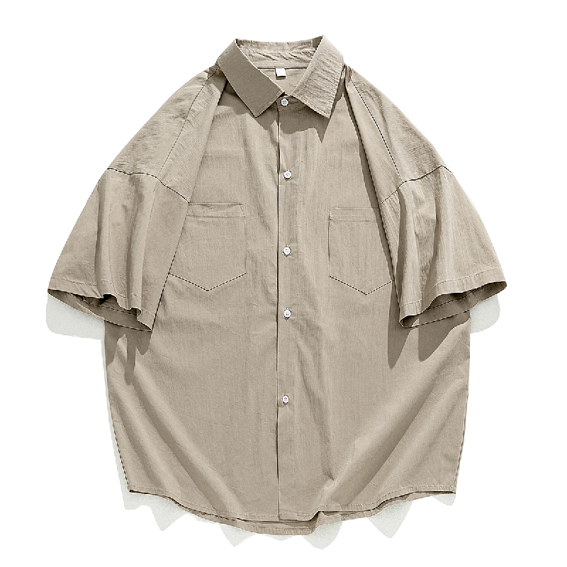 シャツ メンズ 半袖 ナイロンシャツ ストレッチ ポケット ビッグシルエット 大きいサイズ ワークシャツ キャンプシャツ 涼しい ゴルフ カジュアルシャツ 夏 | ホームアイホーム | 01