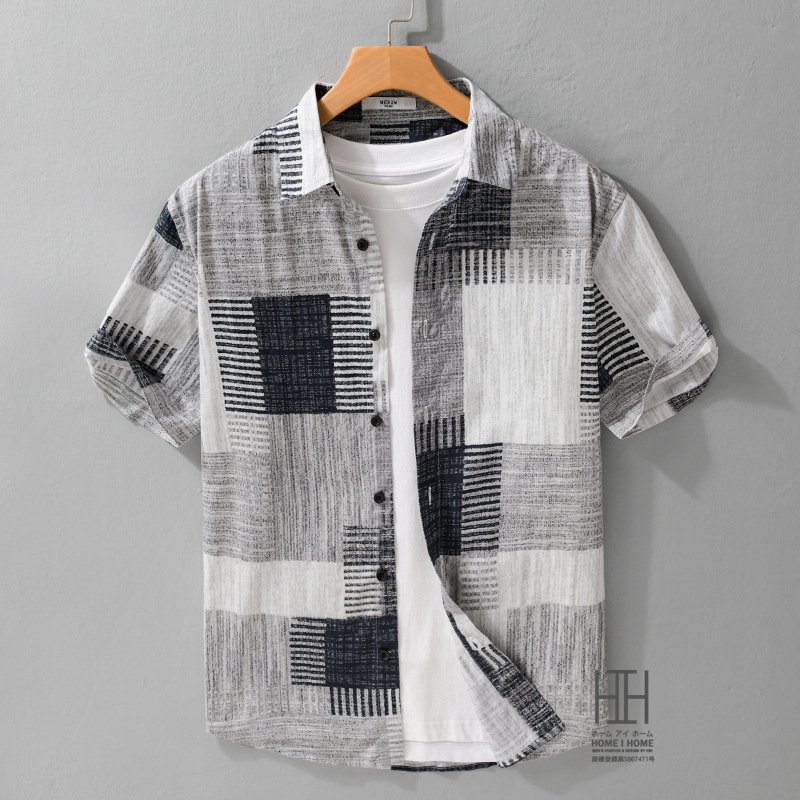 アロハシャツ プリント 半袖シャツ メンズ カジュアルシャツ リゾート アウトドア フィット 半袖 綿100％ クール 柄シャツ おしゃれ カラー配色 羽織り 柔らかい | ホームアイホーム | 02