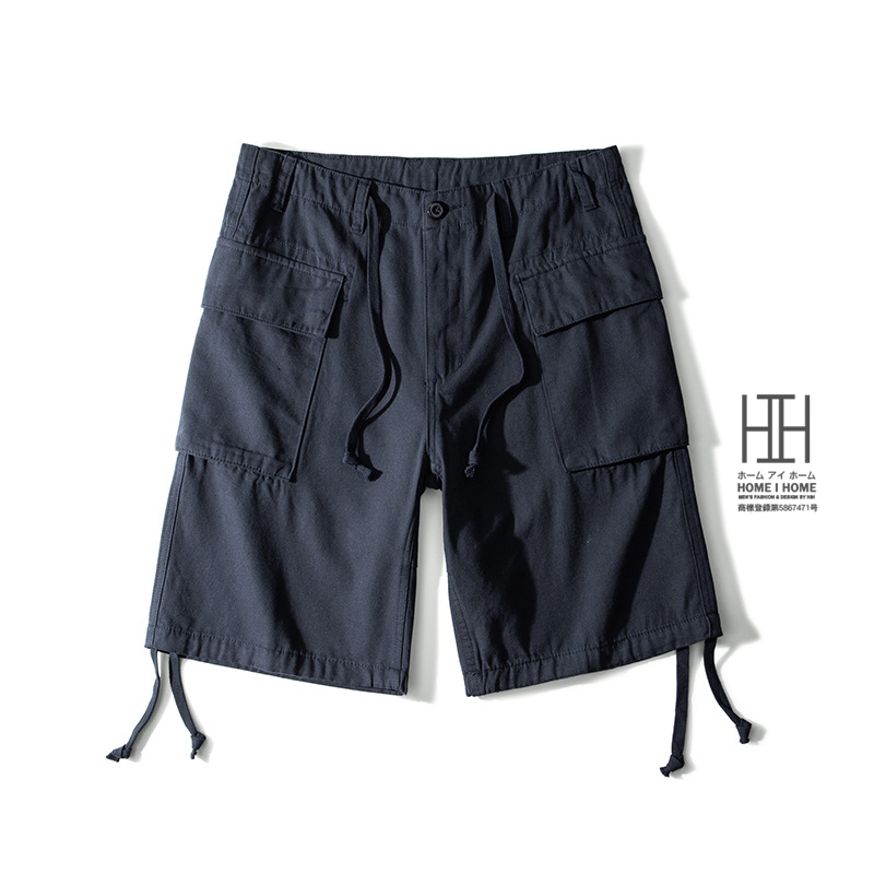 ショートカーゴパンツ メンズ ハーフパンツ 大容量ポケット 綿100％ キャンバス M42 カーキ 軍パン M-42 ミリタリーパンツ 短パン アウトドア 半ズボン 丈夫 | ホームアイホーム | 03