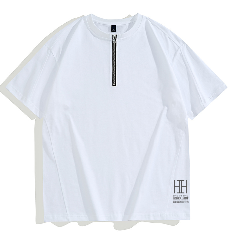tシャツ メンズ 半袖 無地 おしゃれ カットソー 綿 100 クルーネック ハーフジップ おしゃれ プルオーバー トップス カジュアル インナー 重ね着 キレイめ | ホームアイホーム | 02