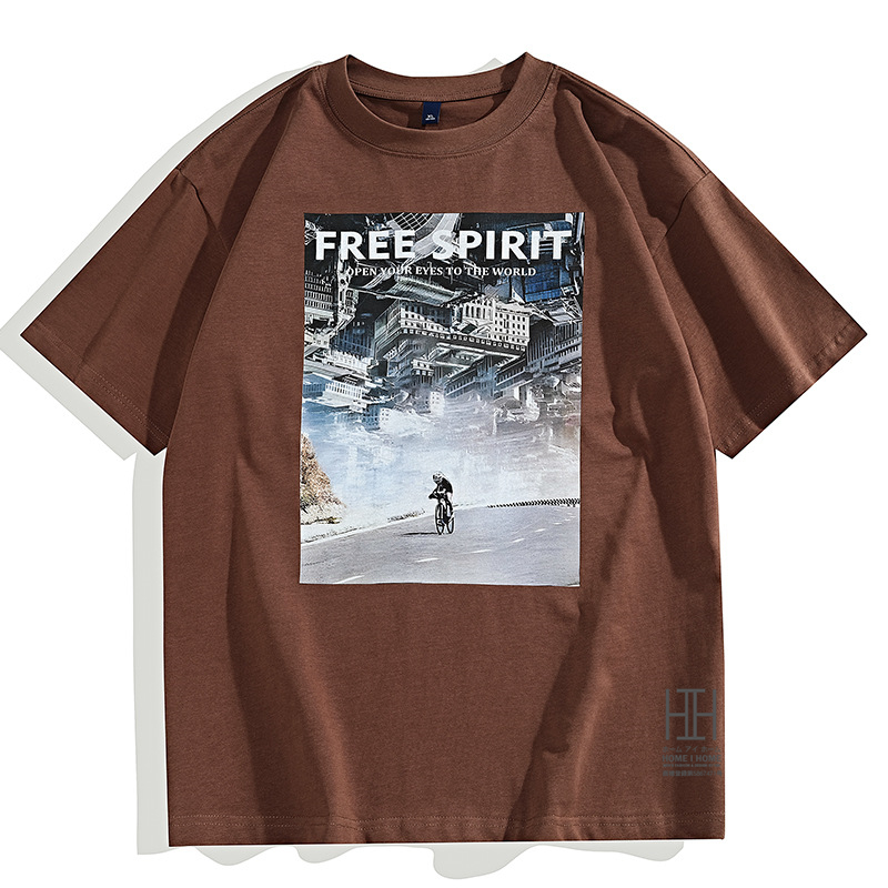 プリントtシャツ Tシャツ カットソー メンズ 半袖 大判プリント クルーネック 大きいサイズ 建物 アート 綿 100 ロゴ プレゼント おしゃれ プレゼント | ホームアイホーム | 03