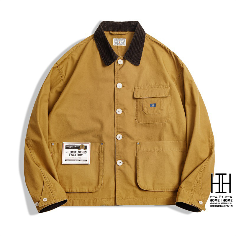 サファリジャケット メンズ ワークジャケット コーデュロイ 切り替え 綿100 大きいサイズ ミリタリージャケット デザイン アメカジ アウトドア ポケット お洒落 | ホームアイホーム | 02