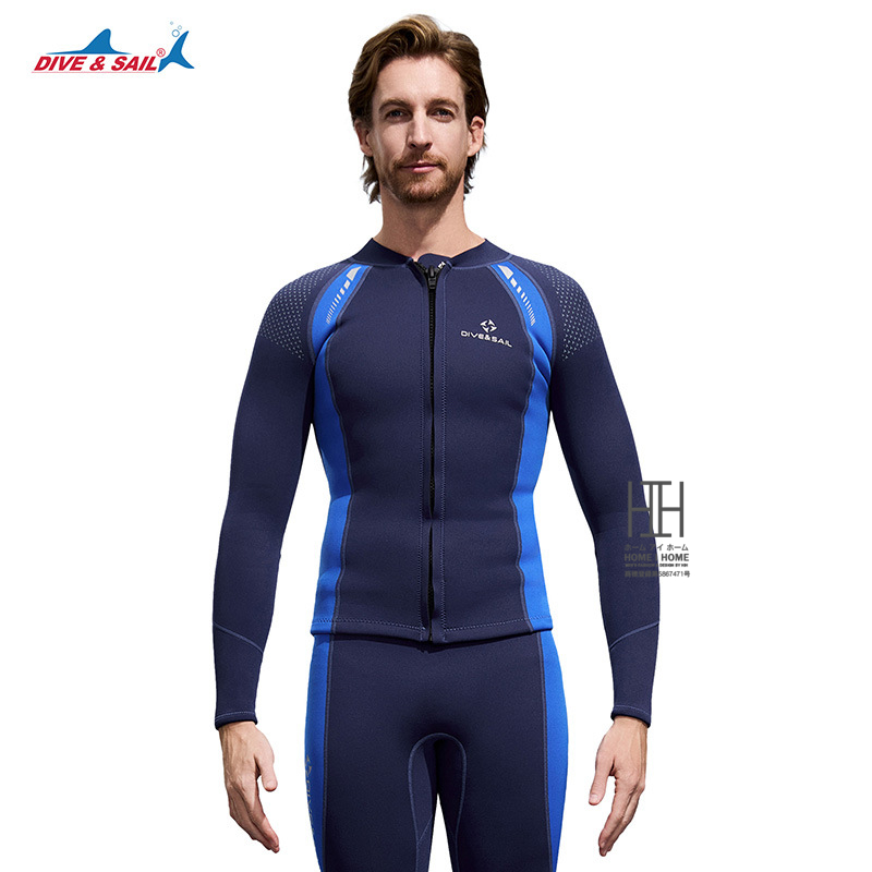 ウエットスーツ サーフィン 長袖タッパー 3mm メンズ レディース ダイビング 釣り シュノーケル ロングボード 男性用 女性用 ネオプレーン フロントジップ 単品 | ブランド登録なし | 01