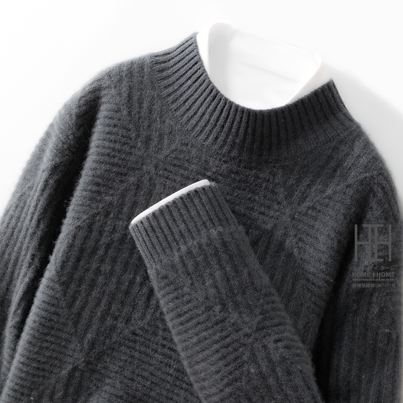 ウール セーター メンズ 長袖 モックネック ウール100％ 編み おしゃれ スタンドカラー ニット セーター メンズニット メンズセーター 秋冬 秋服 冬服 冬 | ホームアイホーム | 04