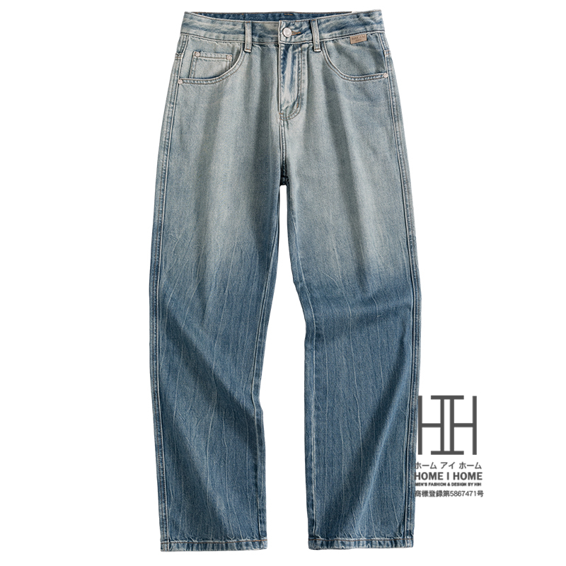 パンツ デニム メンズ グラデーション ストレート ジーンズ デニムパンツ レギュラー ゆったり 大きいサイズ ウォッシュ加工済み Gパン ズボン 春服 春 夏服 夏 | ホームアイホーム | 01