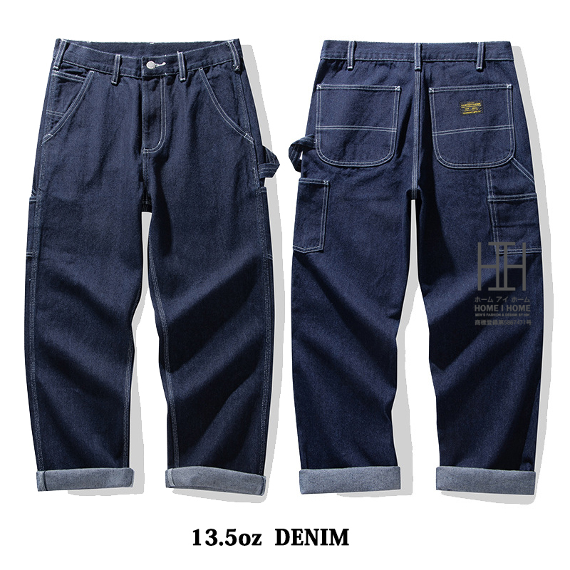 DUNGAREES ダンガリーズ ペインターパンツ デニムパンツ メンズ カーゴパンツ ワークパンツ 13.5oz 11.5oz Denim インディゴ 多ポケット おしゃれ ストライプ柄 | ホームアイホーム | 01