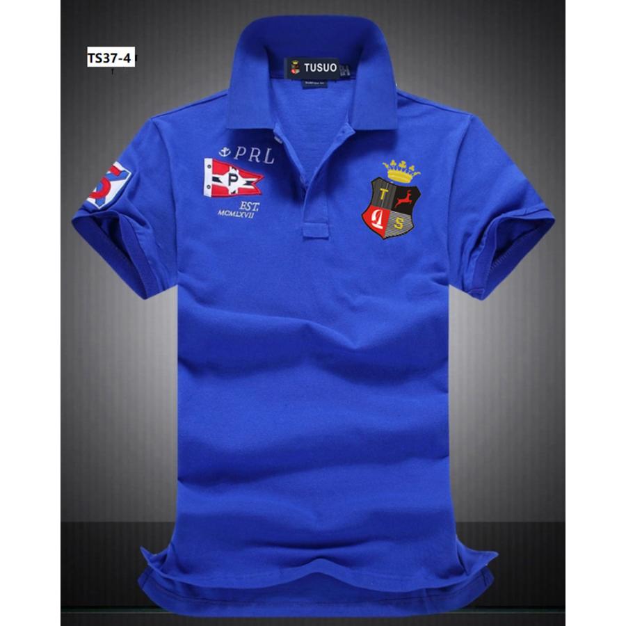 ポロシャツ メンズ 鹿の子 半袖 春 ポロ 春夏スポーツウエア トップス 刺繍入り オシャレ メンズファッション | ブランド登録なし | 03