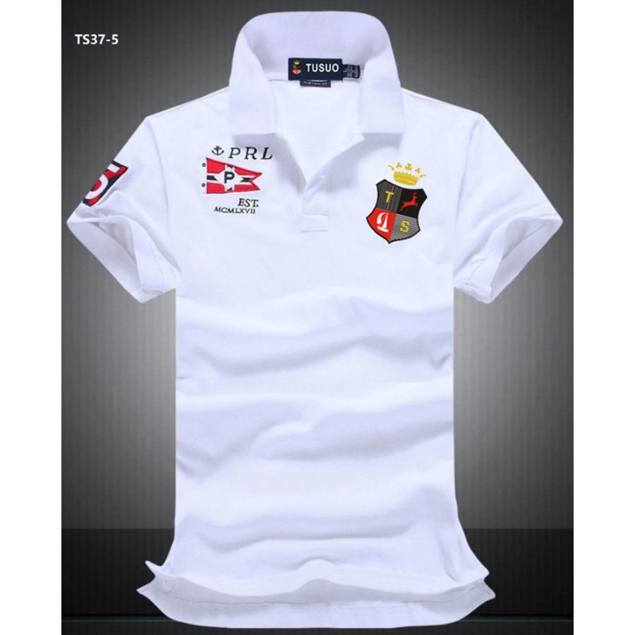 ポロシャツ メンズ 鹿の子 半袖 春 ポロ 春夏スポーツウエア トップス 刺繍入り オシャレ メンズファッション | ブランド登録なし | 01