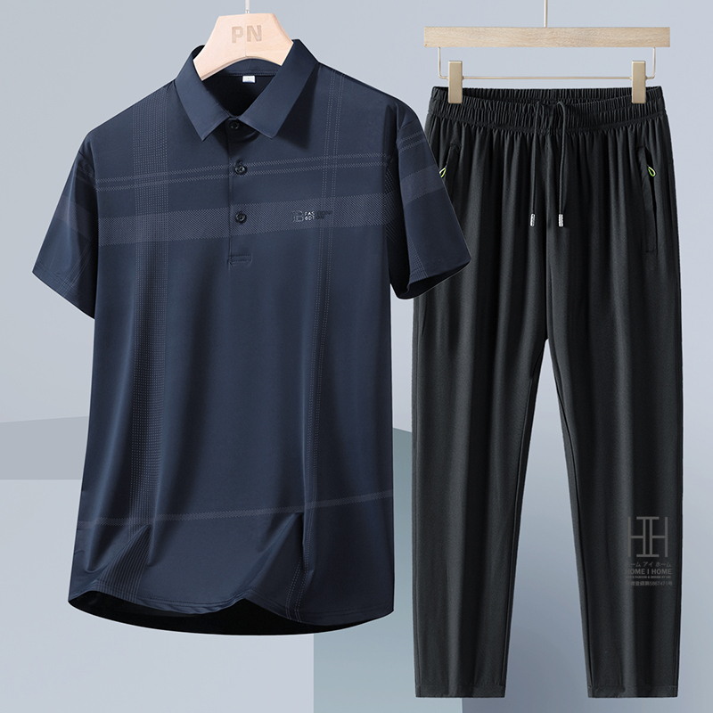 ゴルフウェア 上下セット 半袖ポロ イージーパンツ メンズ ゴムウェスト ジャージ セットアップ ドライ 冷感 涼感 ひんやり ストレッチ ワークマン ビジポロ | ホームアイホーム | 04