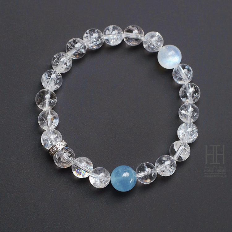 水晶ブレスレット パワーストーン 天然石 レディース クリスタル クラック水晶 アクアマリン ムーンストーン 開運祈願 癒し 安らぎ 魔除け 浄化 激安 おしゃれ | ホームアイホーム | 02