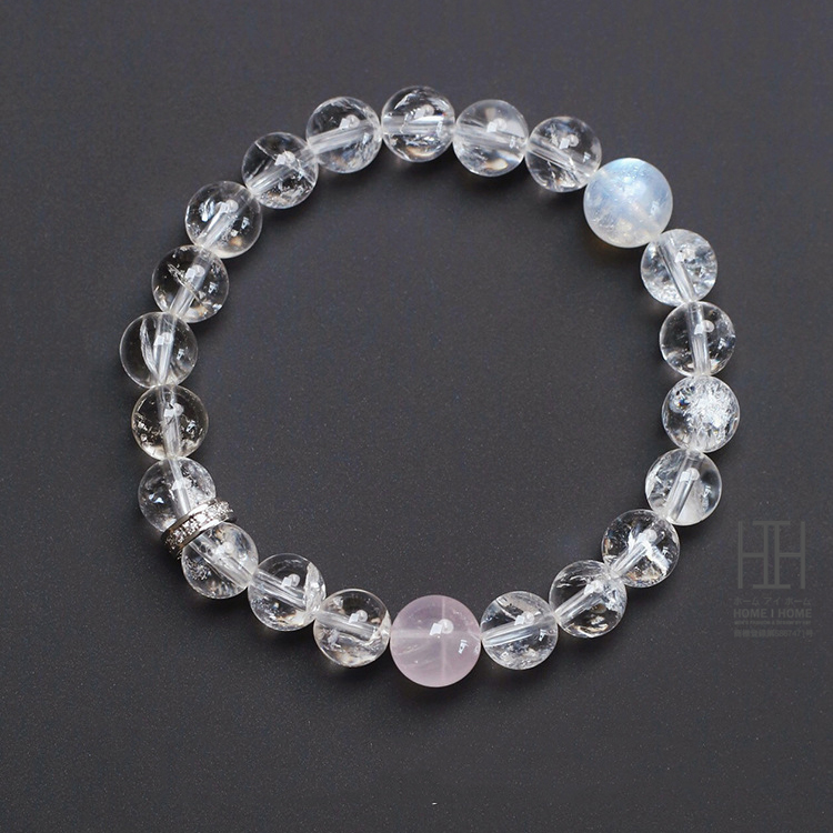 水晶ブレスレット パワーストーン 天然石 レディース クリスタル クラック水晶 アクアマリン ムーンストーン 開運祈願 癒し 安らぎ 魔除け 浄化 激安 おしゃれ | ホームアイホーム | 01