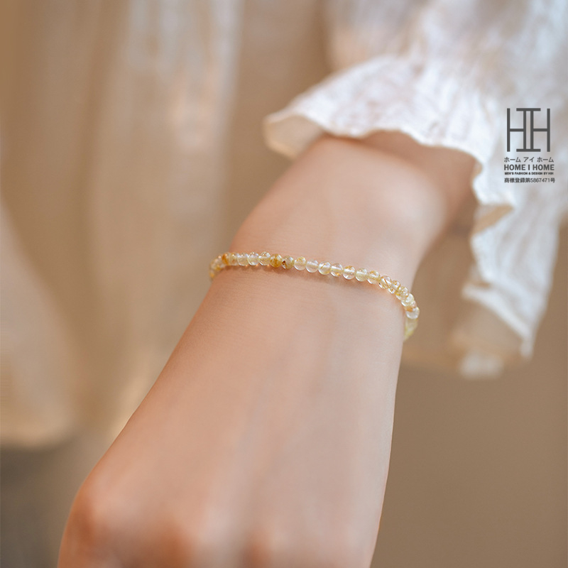 パワーストーン ブレスレット 天然石 レディース 3ｍｍ 小粒 浄化 水晶 開運 財運 仕事運 金運アップ ルチルクォーツ 針入り水晶 チェーン アクセサリー | ホームアイホーム | 01