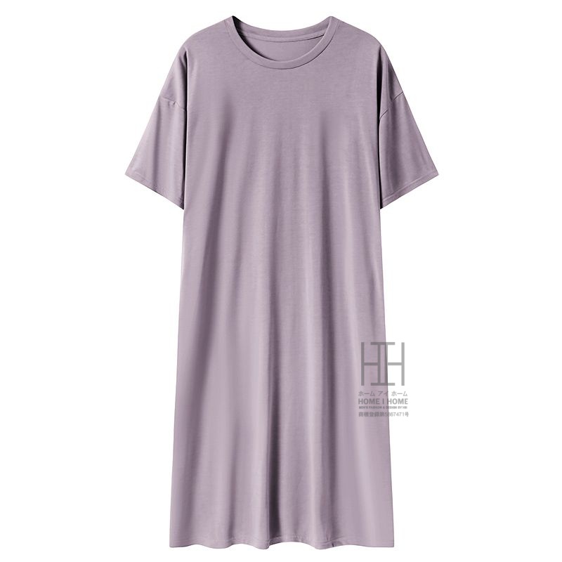 ナイトドレス ネグリジェ スリープドレス レディース 半袖 パッド付き 部屋着 ラウンドネック ワンピース 外出OK 夏 体型カバー おしゃれ 女性 大きいサイズ | ホームアイホーム | 02