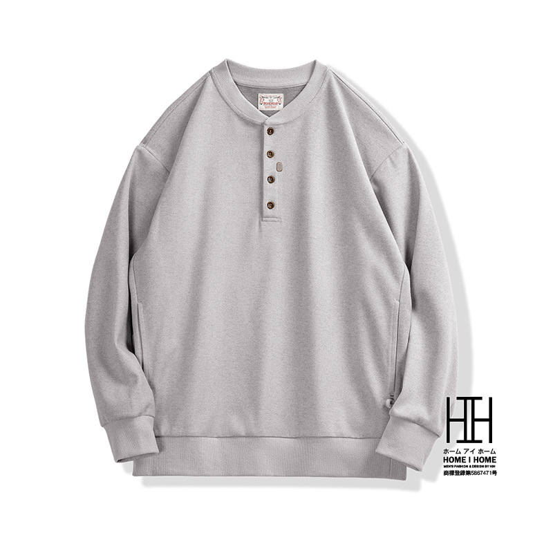 プルオーバースウェット トレーナー メンズ 長袖 パーカー ヘンリーネック 大きいサイズ ゆったり オーバーサイズ カジュアル アメカジ シンプル スポーツ 秋 冬 | ホームアイホーム | 02