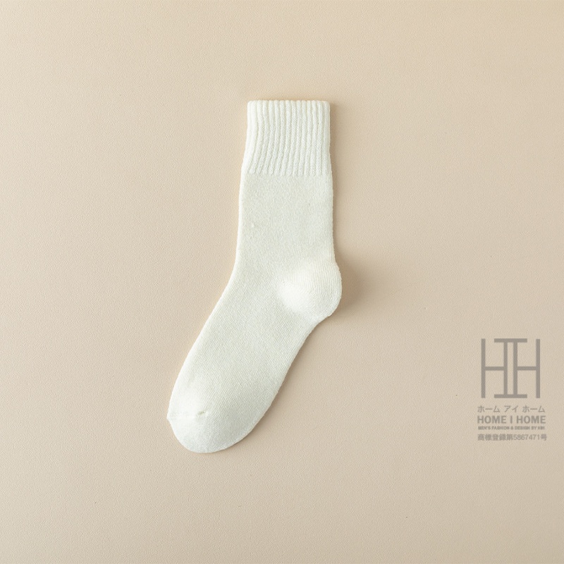 靴下 レディース クルーソックス 蒸れない 厚手 暖かい 無地 裏起毛 冷え対策 ウールソックス 防寒 冷え対策 あったか 保温 冷えとり ルームソックス 22-24.5cm | ホームアイホーム | 02