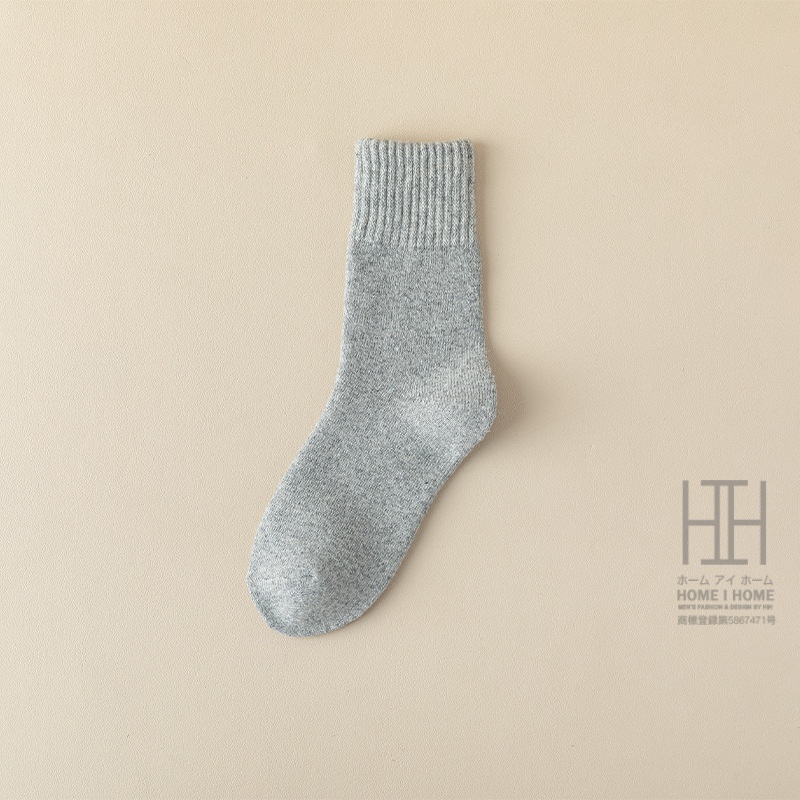 靴下 レディース クルーソックス 蒸れない 厚手 暖かい 無地 裏起毛 冷え対策 ウールソックス 防寒 冷え対策 あったか 保温 冷えとり ルームソックス 22-24.5cm | ホームアイホーム | 09
