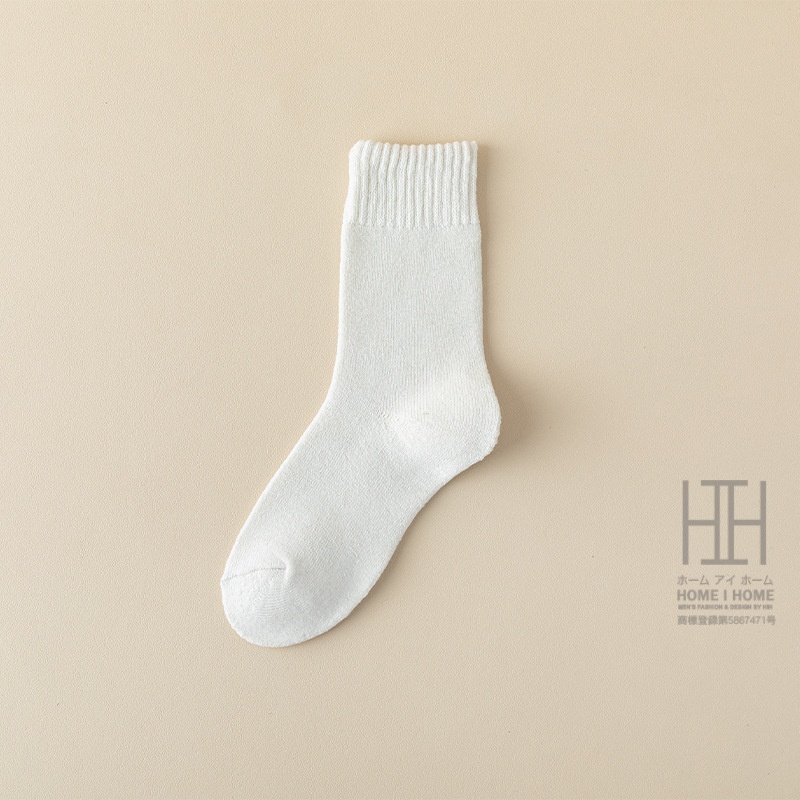 靴下 レディース クルーソックス 蒸れない 厚手 暖かい 無地 裏起毛 冷え対策 ウールソックス 防寒 冷え対策 あったか 保温 冷えとり ルームソックス 22-24.5cm | ホームアイホーム | 01