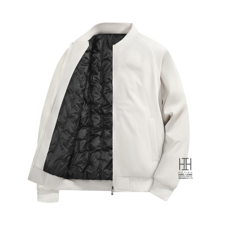 中綿入りスタジャン 中綿ジャケット メンズ 無地 シンプル リブ 防寒 冬物 キルティング裏地 フライトジャケット 暖かい 保温 防寒対策 ブルゾン メンズアウター | ホームアイホーム | 01