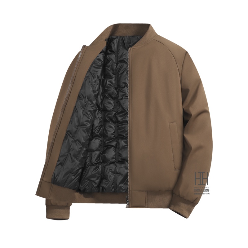 中綿入りスタジャン 中綿ジャケット メンズ 無地 シンプル リブ 防寒 冬物 キルティング裏地 フライトジャケット 暖かい 保温 防寒対策 ブルゾン メンズアウター | ホームアイホーム | 03