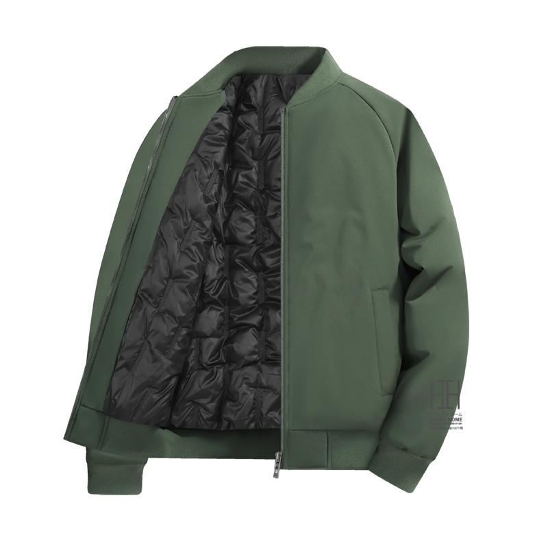 中綿入りスタジャン 中綿ジャケット メンズ 無地 シンプル リブ 防寒 冬物 キルティング裏地 フライトジャケット 暖かい 保温 防寒対策 ブルゾン メンズアウター | ホームアイホーム | 02