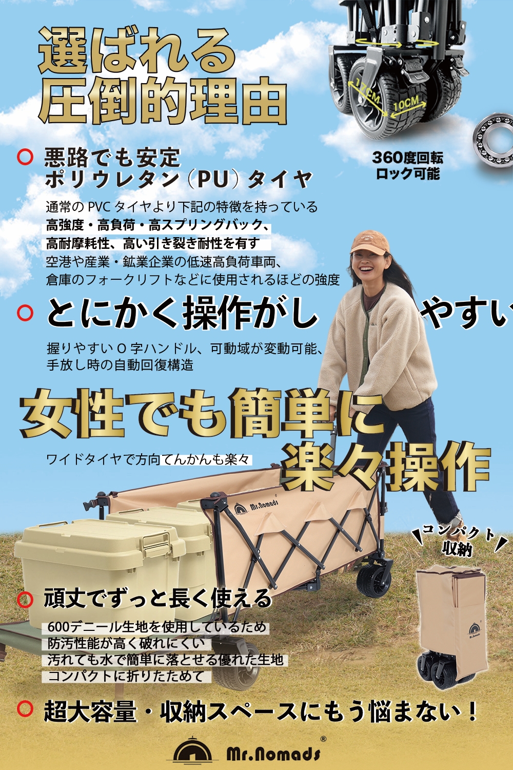 【MR. NOMADS】 キャリーワゴン 460L 耐荷重220kg Amazon | 【MR. NOMADS】460L ラグビー日本代表採用メーカー
