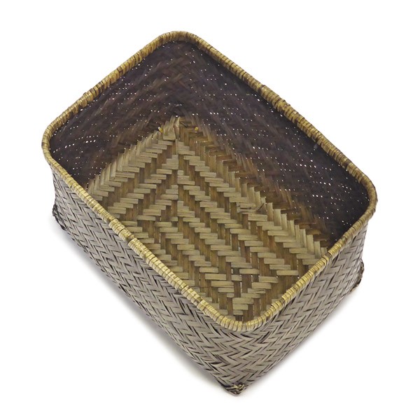 型番323 竹かご 竹製 収納かご 収納バスケット 一閑張り材料 和紙