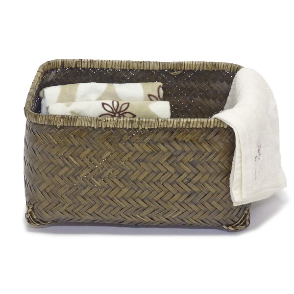 型番323 竹かご 竹製 収納かご 収納バスケット 一閑張り材料 和紙