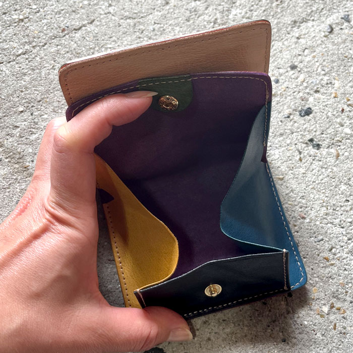 Damasquina ダマスキーナ BLOCK PATCHWORK OLD MINI WALLET ブロック 