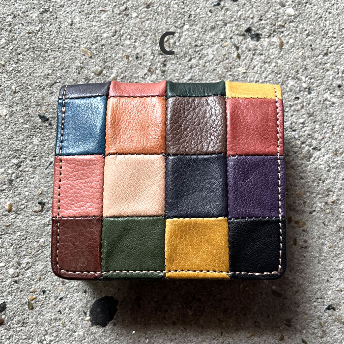 Damasquina ダマスキーナ BLOCK PATCHWORK OLD MINI WALLET ブロック 