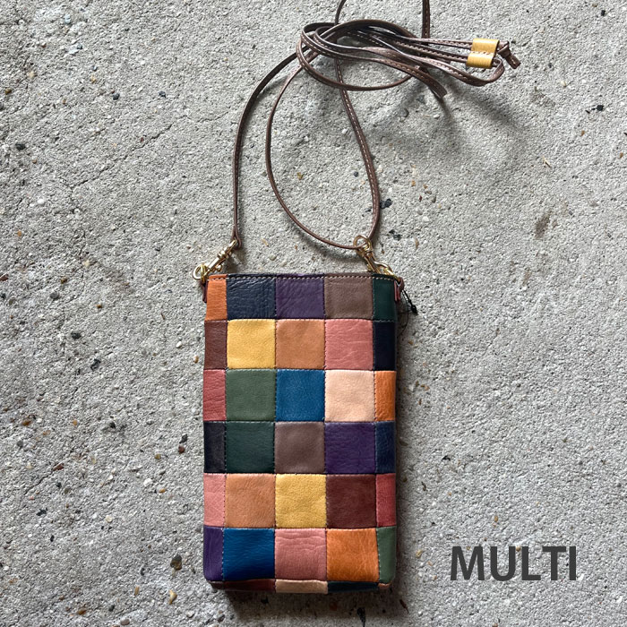 Damasquina ダマスキーナ MOBILE BAG BLOCK PATCHWORK モバイルバッグ