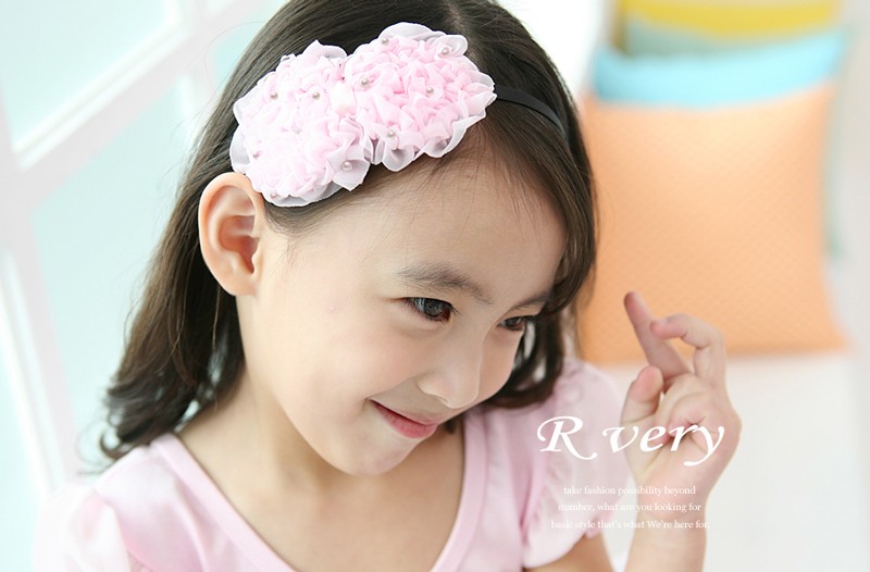 バレエ ヘアアクセサリー【パール付きリボンバレッタ】子供 女の子