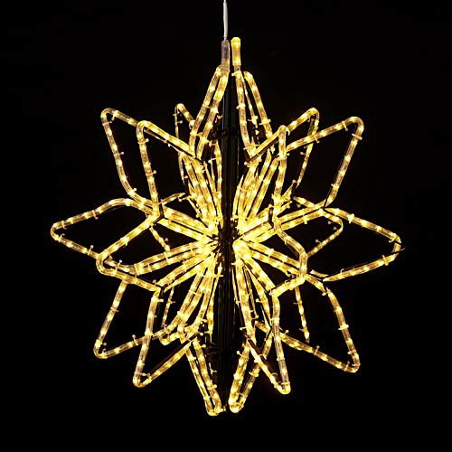 クリスマス装飾　LEDシャンペーンロープライト立体スター(ワーコード付き)[ONSDILI61250]