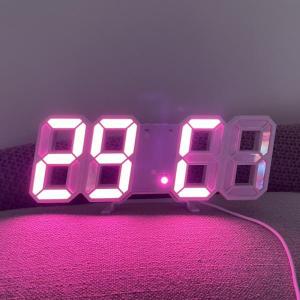壁掛け 置き時計 デジタル時計 おしゃれ 光る led 3D 大型 大きい usb 夜光 温度計 L...