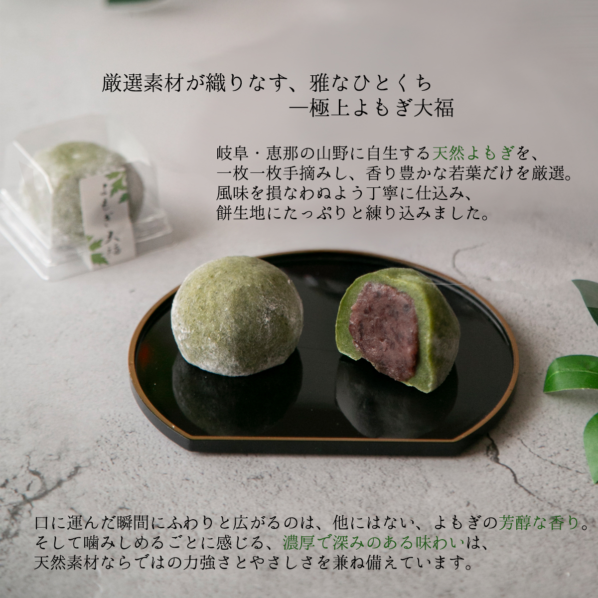 恵那の自然が香る　よもぎ大福