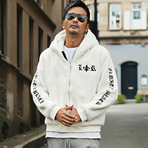 ユニセックス ZIPアップシャギーパーカー メンズ オーバーサイズ