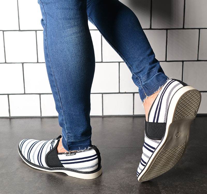 スリッポン メンズ ボーダースリッポン デニム スリッポン 靴 春服 春物 1708d265 メンズファッション In The City 通販 Yahoo ショッピング