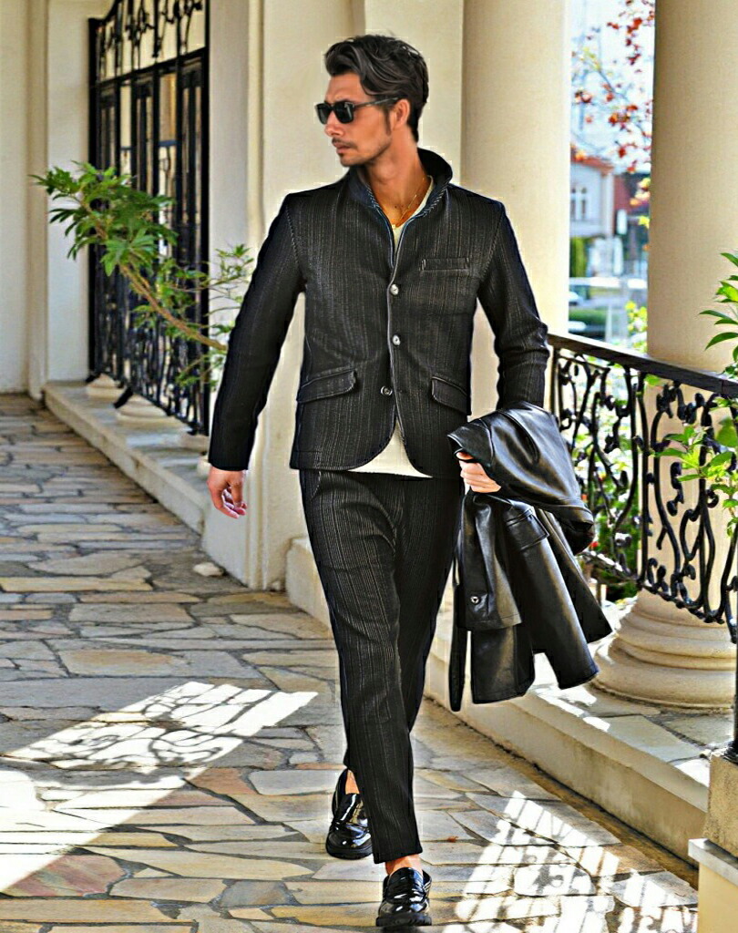 大きいサイズ✨リーガル スーツ セットアップ ネイビー ストライプ XL