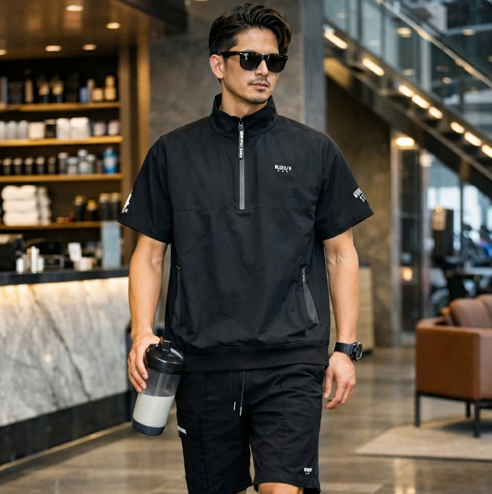 セットアップ メンズ スポーツ 夏 ジャージ ジムウェア ジム着 ポロ