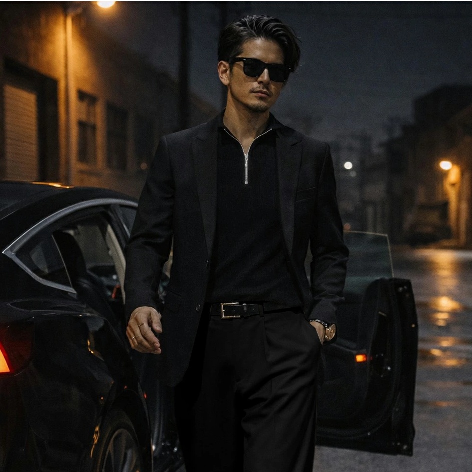 メンズ トップス ポロシャツ 長袖 立ち襟 ゴルフ スポーツ ブランド 白