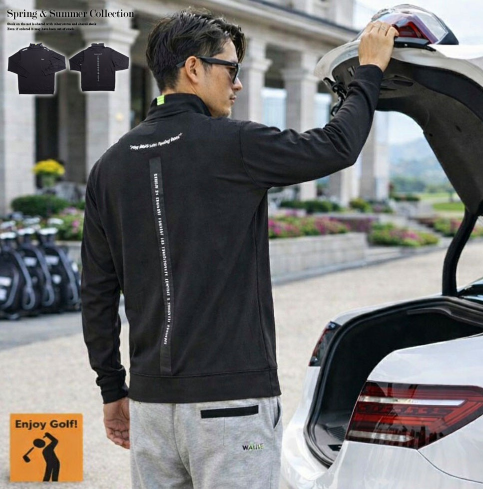 メンズ トップス カットソー ゴルフ ロンT 長袖 ストレッチ スムース