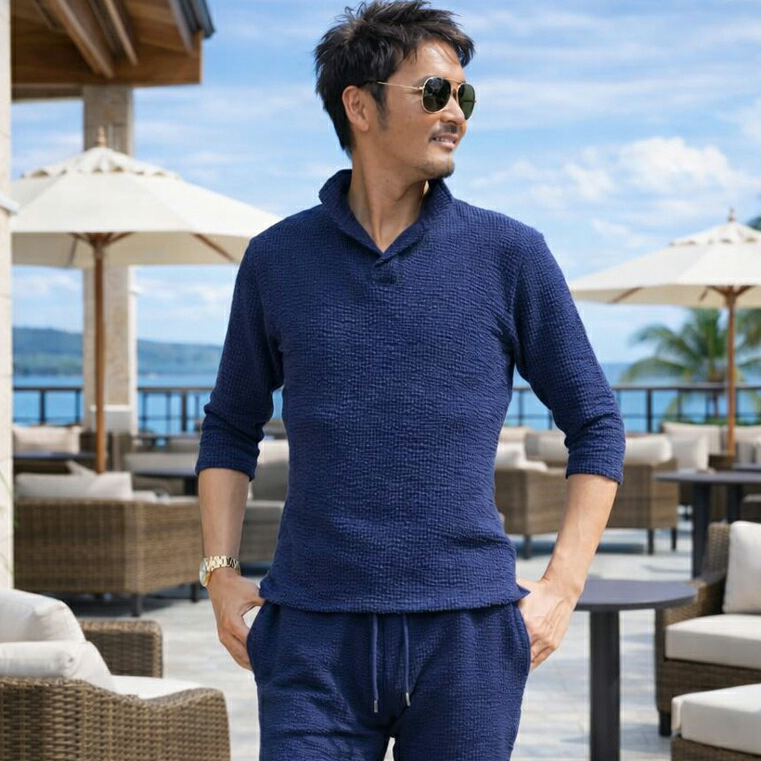 セットアップ メンズ レディース カジュアル 夏 シアサッカー