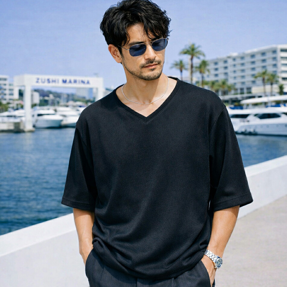 Tシャツ メンズ 半袖 ブランド 半袖Tシャツ オーバーサイズ Vネック